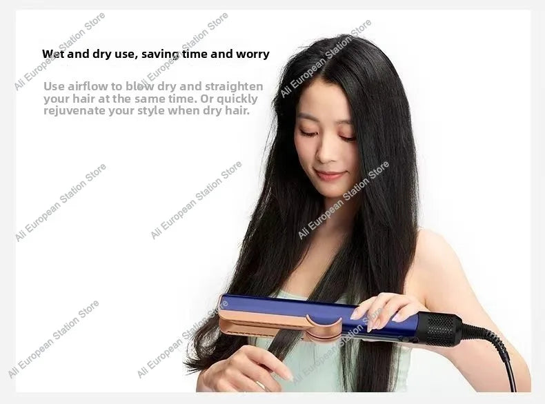 2in1 Professional Hair Straightener Curling Hair Dryer 110000 RPM Dry Air Anion Portable Wet & Dry Straightener HT01 For Dysons