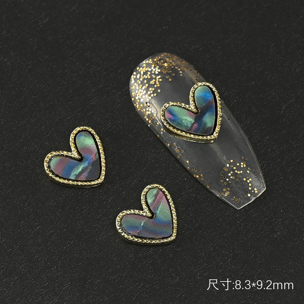 5/10pc Luxury Crystal Pink Heart Nail Art Charm 3D Love Shape Nail Rhinestones Diamond Shine Valentine's Day Manicure Decoration