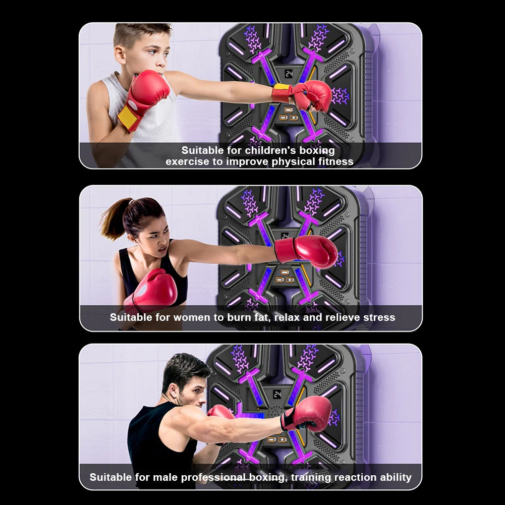 New Smart Music Boxing Wall Target Adult/Children Sports Fitness Boxing Trainer Home Exercise Response Training Boxing Machine