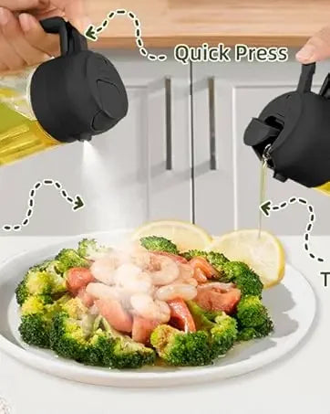 200/300/500ML Oil Air Pressure Double Nozzle Oil Spray Bottle Sprayer Kitchenware Oil Bottle Roasting Bottle Fitness Barbecue