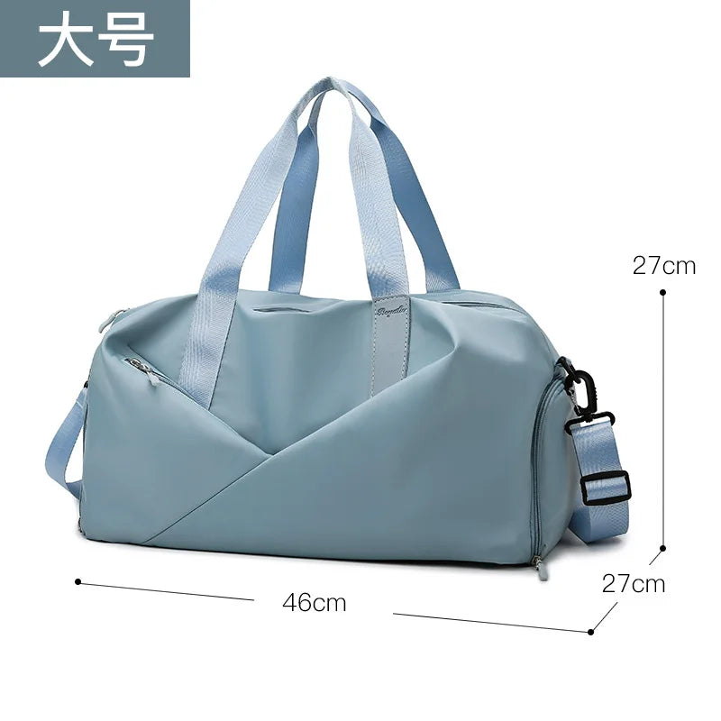 Large Capacity Fitness Bag Women's Handheld Oxford Cloth Yoga Sports Bag Fashionable Luggage Bag Wet And Dry Separation Can P...