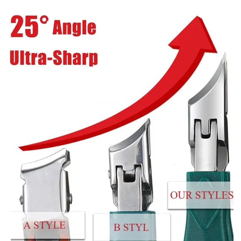 25° Slant Edge Nail Clipper Wide Opening Stainless Steel Professional Ingrown Toenail Tools Eagle Beak Oblique Toe Nail Trimmers