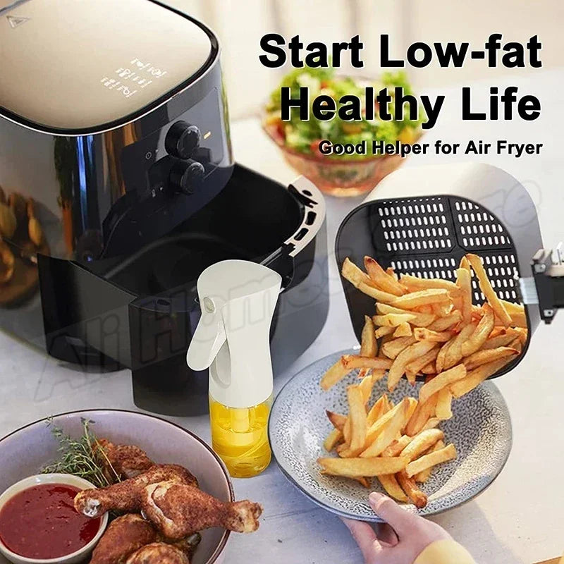 200/300/500ML Oil Air Pressure Double Nozzle Oil Spray Bottle Sprayer Kitchenware Oil Bottle Roasting Bottle Fitness Barbecue