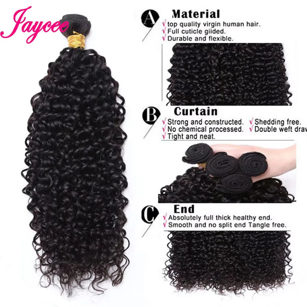 15A Brazilian Wet and Wavy Bundles Virgin Human Hair Weave 4 Bundle Deals Afro Kinky Curly Hair Extension Cheveux Humain Bundles