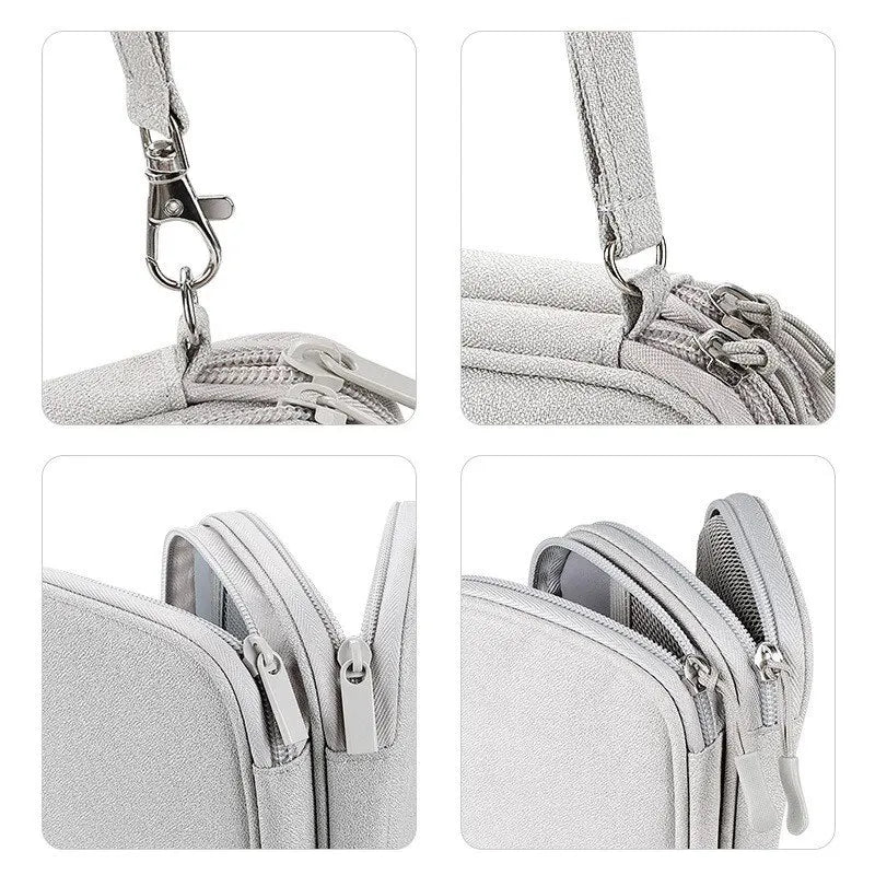 Portable Travel Digital Storage Bag - USB Cable Organizer Headset Charger Case in Grey/Black/Navy for Neatness And Convenience