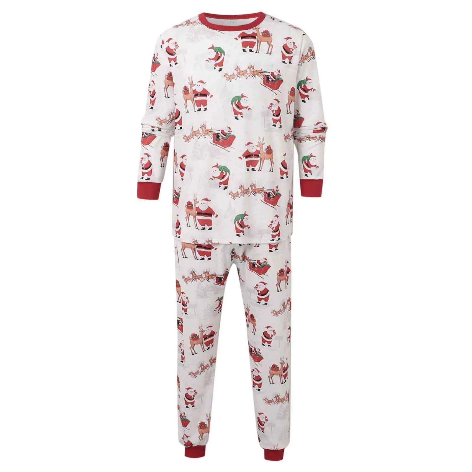 Mom Dad Kids Christmas Print Pajamas Set 2 Piece Pyjama Xmas Family Look Sleepwear Xmas Family Matching Outfits Pjs Loungewear