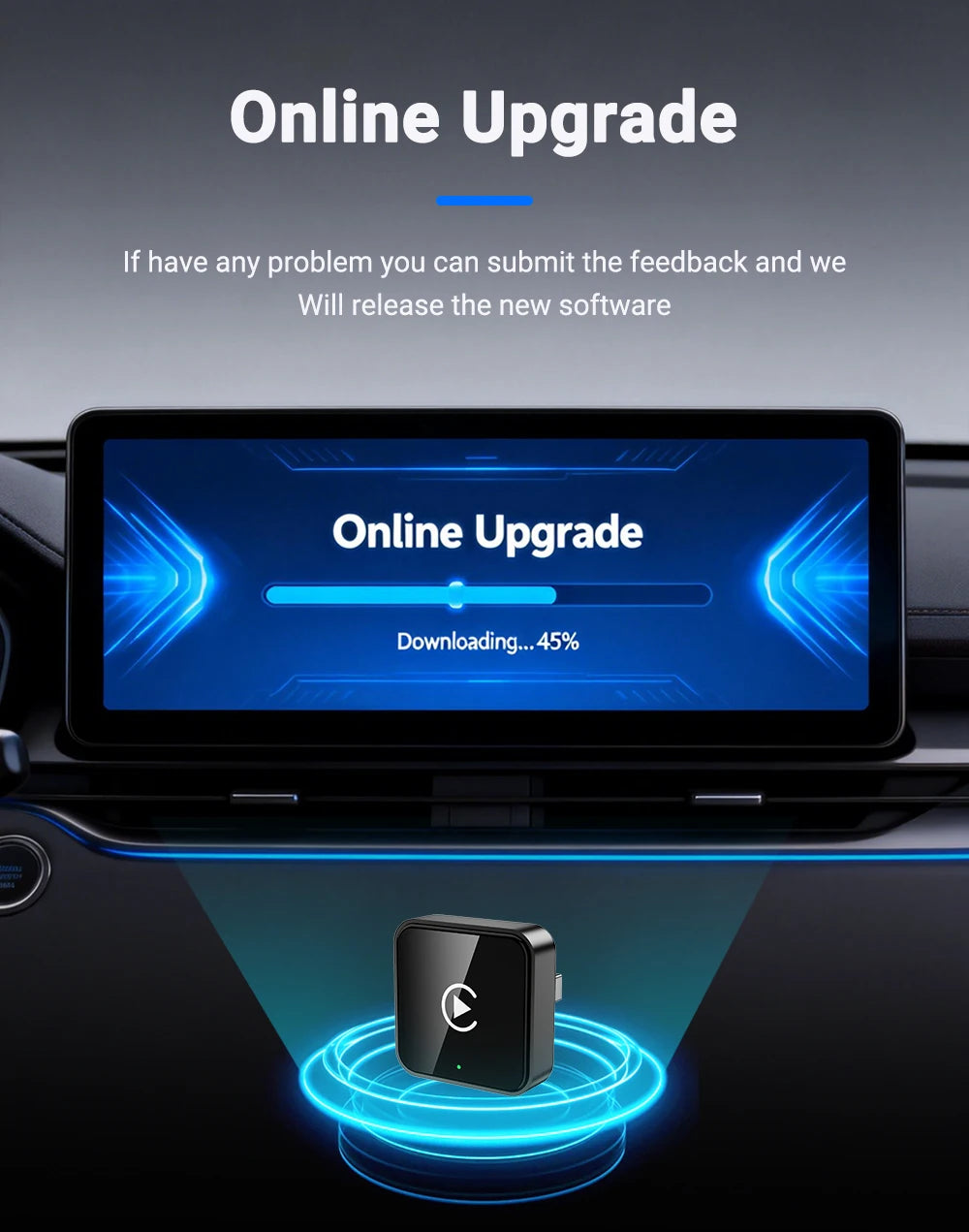 2026 NEW Upgraded Wired To Wireless Carplay Android Auto 2In1 Adapter Car Gadget Smart Box Plug and Play 5Ghz Wifi Fast Connect