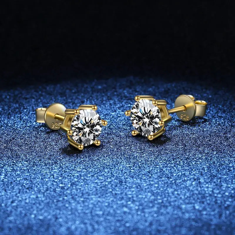 Promotion Moissanite Earrings for Women Pass Diamond Test Pen 100%  With Certificate Ear Studs 925 Sterling Silver Fine Jewelry