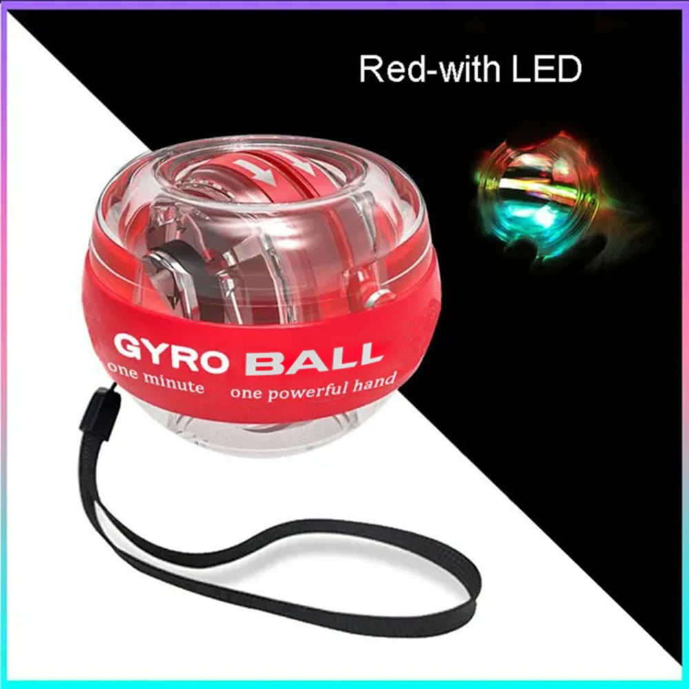 Self-Starting LED Gyro Ball Wrist Power Trainer Grip Strengthener Fitness Gyroscopic Ball for Arm Muscle Exercise Stress Relief