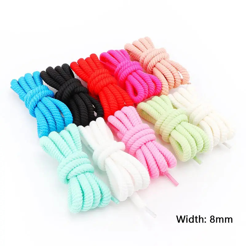 1 Pair 10mm Thick Round Shoelaces for Sneakers Running Sports Shoe Laces 100/120/140/160CM Shoelaces for Shoes Accessories
