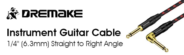 Jack 6.35 mm Mono Cable Gold Plated Guitar Cable Male to Male Cotton Braided Instrument Cable for Guitar Bass keyboard