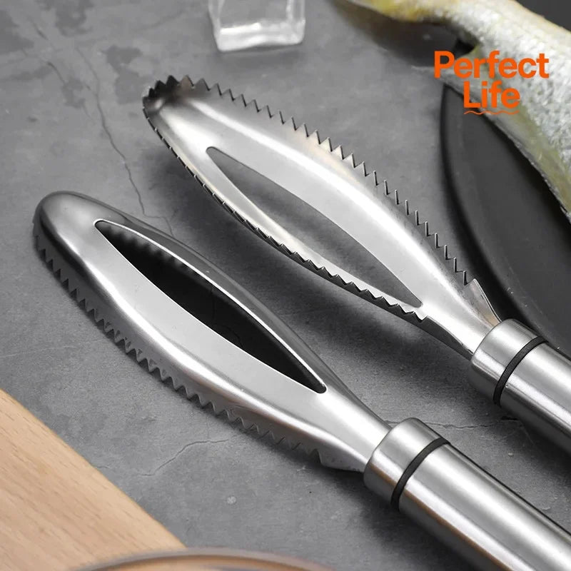Stainless Fish Scales Removal Grater brush Cleaning Peeler Scraper bone scaler Tongs tweezers tool Fast Cleaner Skin BrushPeeler