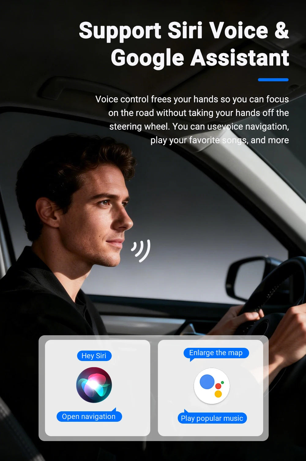 2026 NEW Upgraded Wired To Wireless Carplay Android Auto 2In1 Adapter Car Gadget Smart Box Plug and Play 5Ghz Wifi Fast Connect