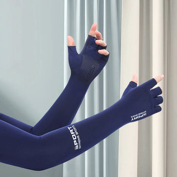 Summer Anti-UV Cooling ‌Ice Silk Arm Sleeves Breathable Stretchy Cover UV Protection Sun Sleeves for Cycling Running Sports