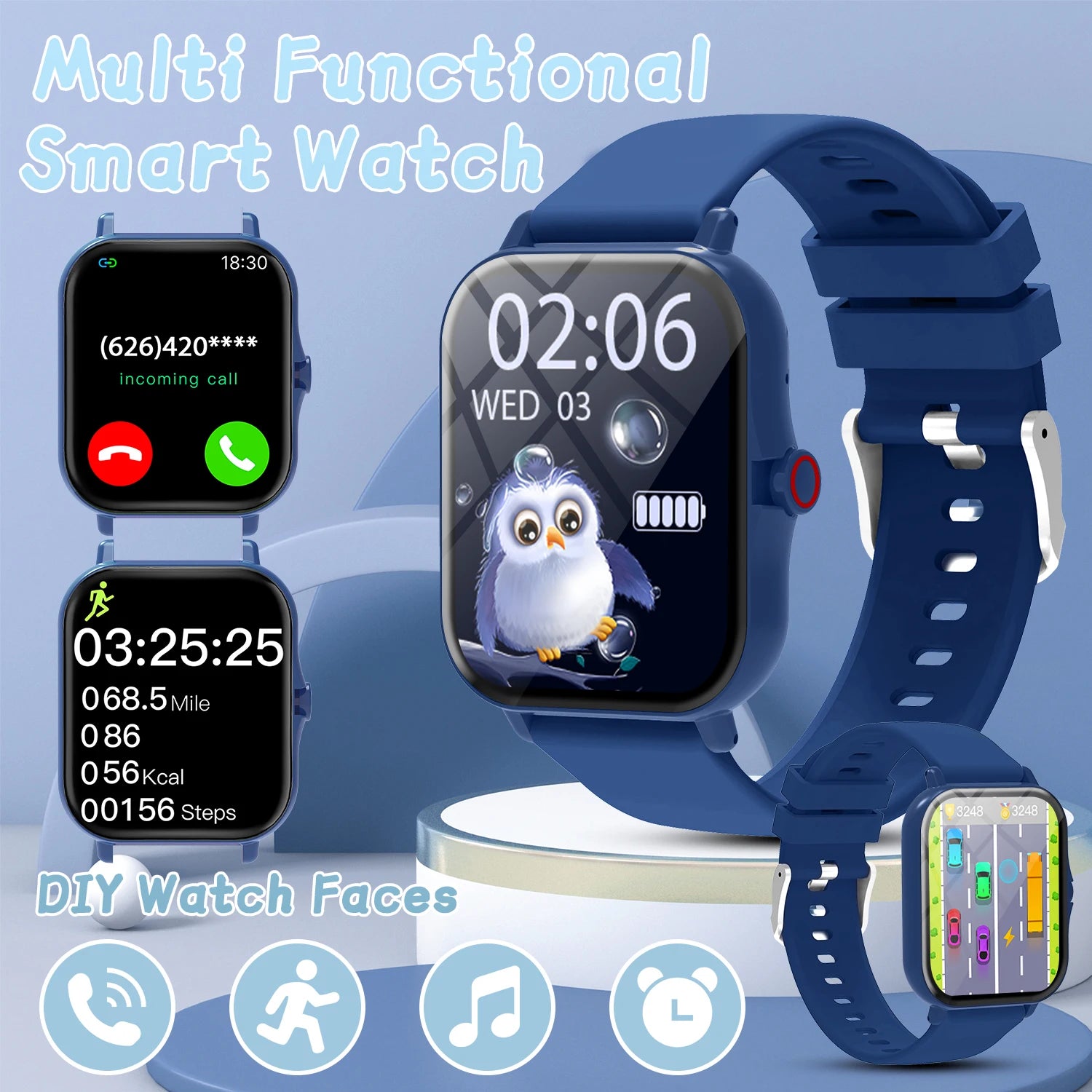 2026 New Smartwatch 1.83"Screen Bluetooth Call Voice Assistant Music Control Fitness Tracker for Android/IOS Phone Children Gift