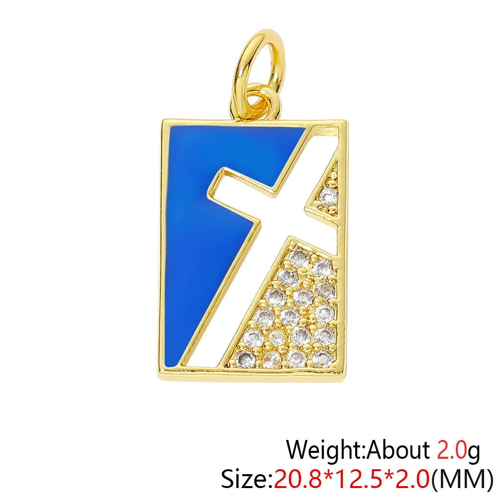 HUAMI Colorful Cute Bear Enamel Necklace Pendant Handmade Prevent Allergy Multicolor Cubic Zirconia Charms Supplies Accessories