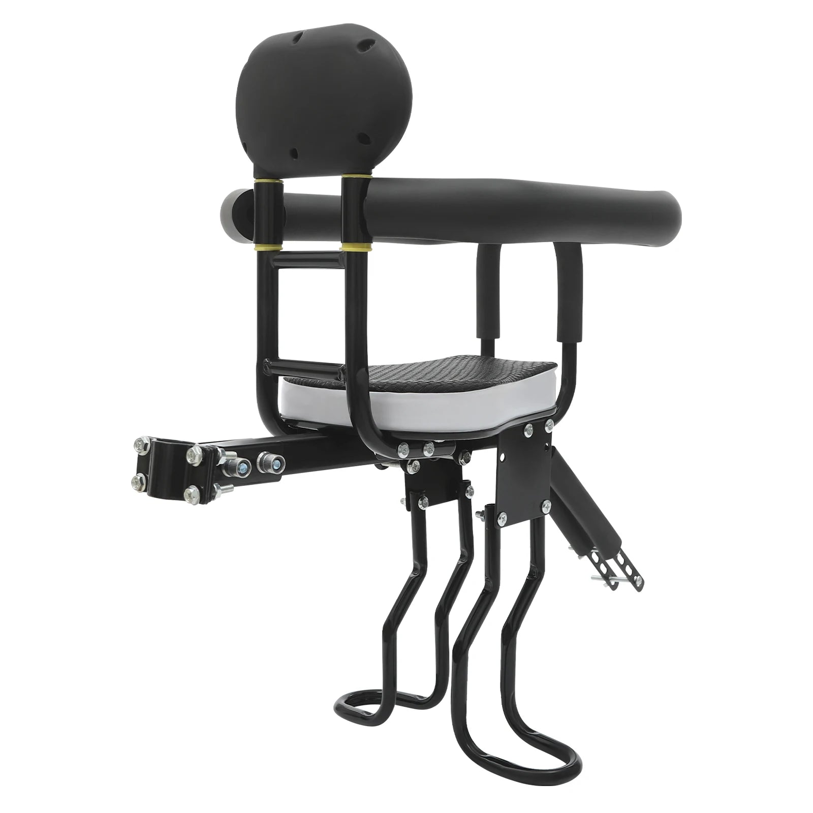 Front Mount Kids Bike Seat, Two Point Fixed Bicycle Child Seat, Removable Handrail Front Seat for Toddler,Steel PC Construction