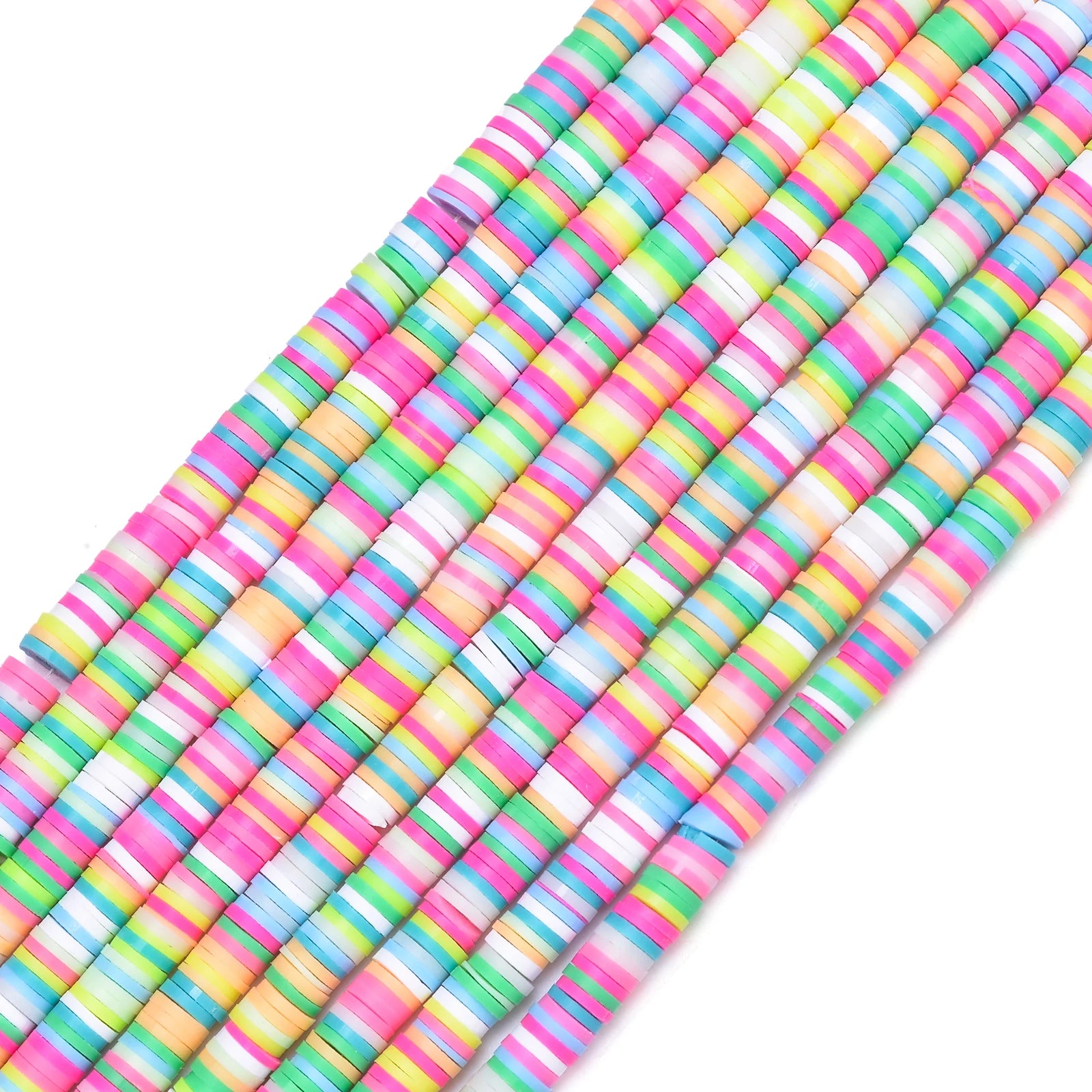 350pcs 6mm Flat Round Polymer Clay Beads Loose Spacer Beads for Jewelry Making DIY Needlework Bracelet Necklace Earrings