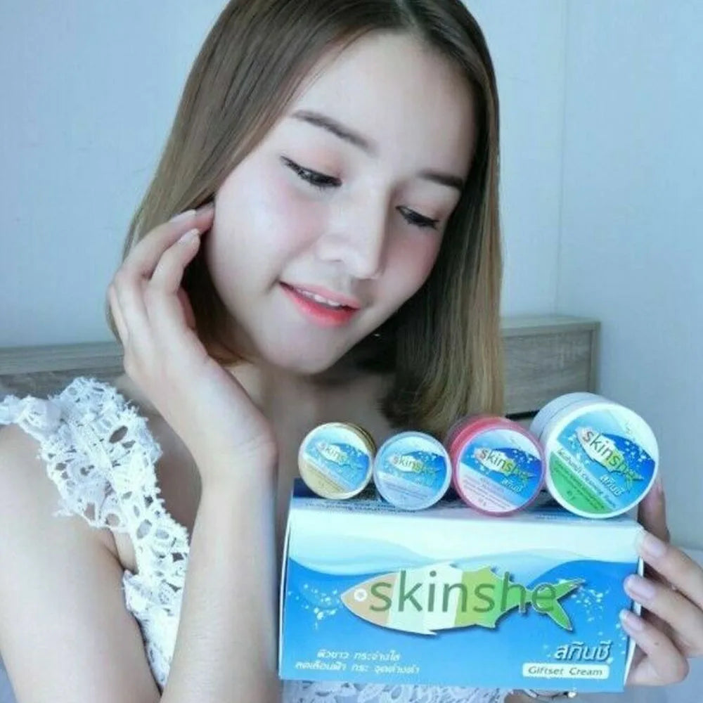 Reduce Wrinkles Freckles Dark Spots Brighten White Moisturizer Skin Smooth And Clear For Men Women, SKINSHE Whiten Gift Set