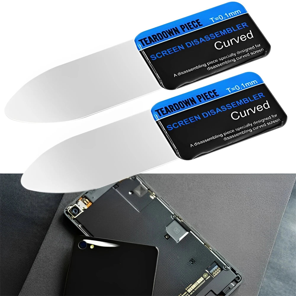1-20Pcs Mobile Phone Curved LCD Screen Spudger Opening Pry Card Tools Ultra Thin Flexible Mobile Phone Disassemble Steel Metal
