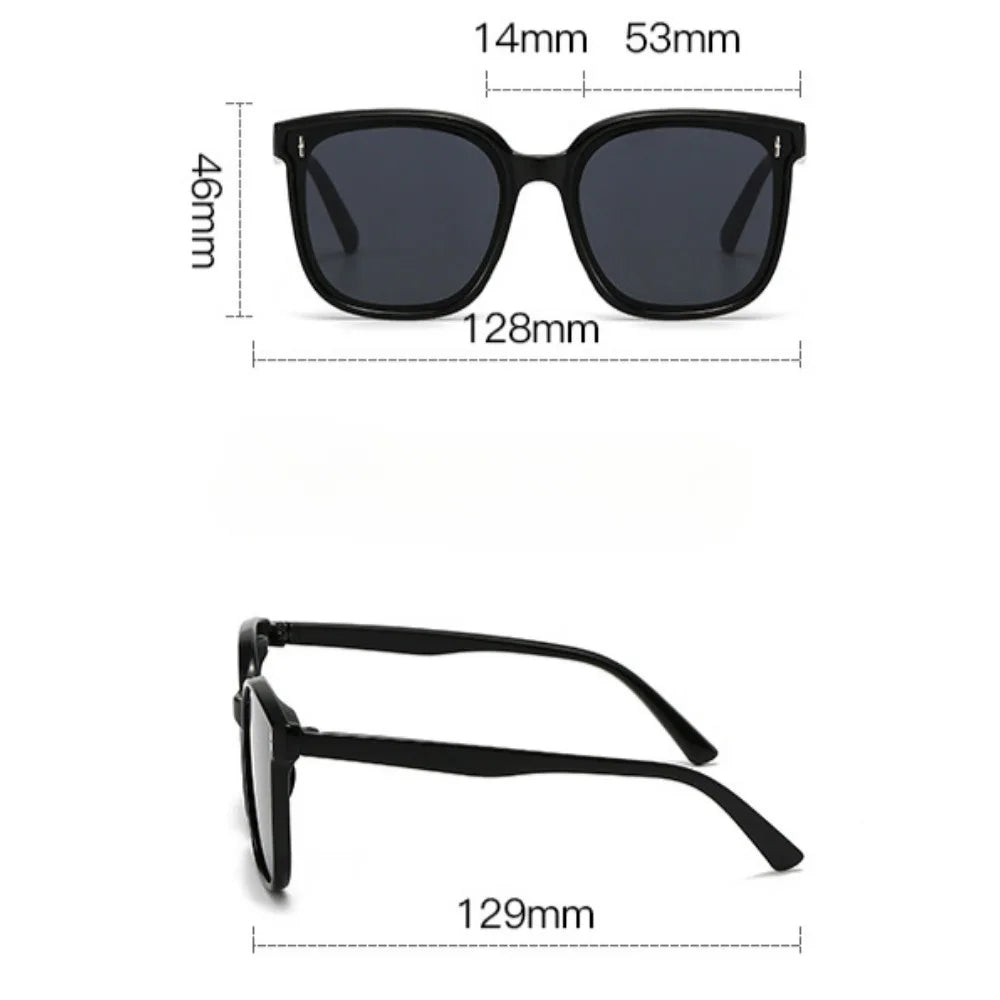 Korean Style Fashion Large Frame Square UV Protection Sun Glasses for Women Glass Personality Sunglasses Unisex