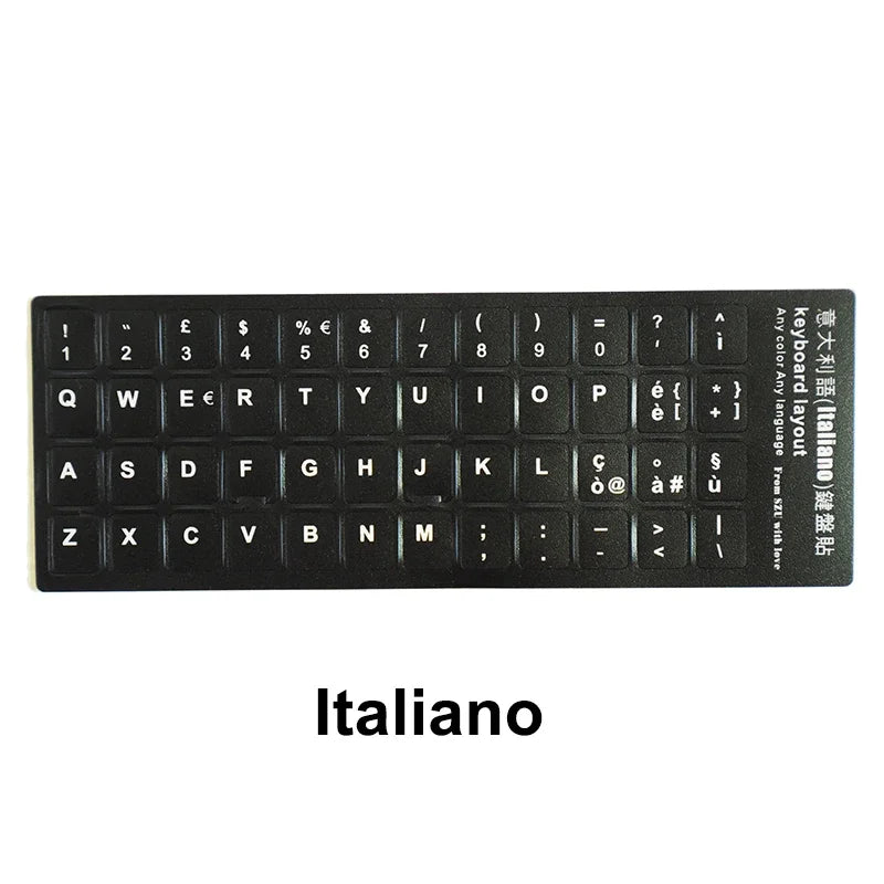 Russian French English Arabic Spanish Portuguese Hebrew Keyboard Stickers Letter Alphabet Layout Sticker For Laptop Desktop PC