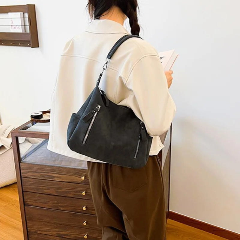 Women Crossbody Bag Luxury Designer Oblique Cross Single Shoulder bag Large Capacity Handbags Retro Matte PU Leather Hobos purse