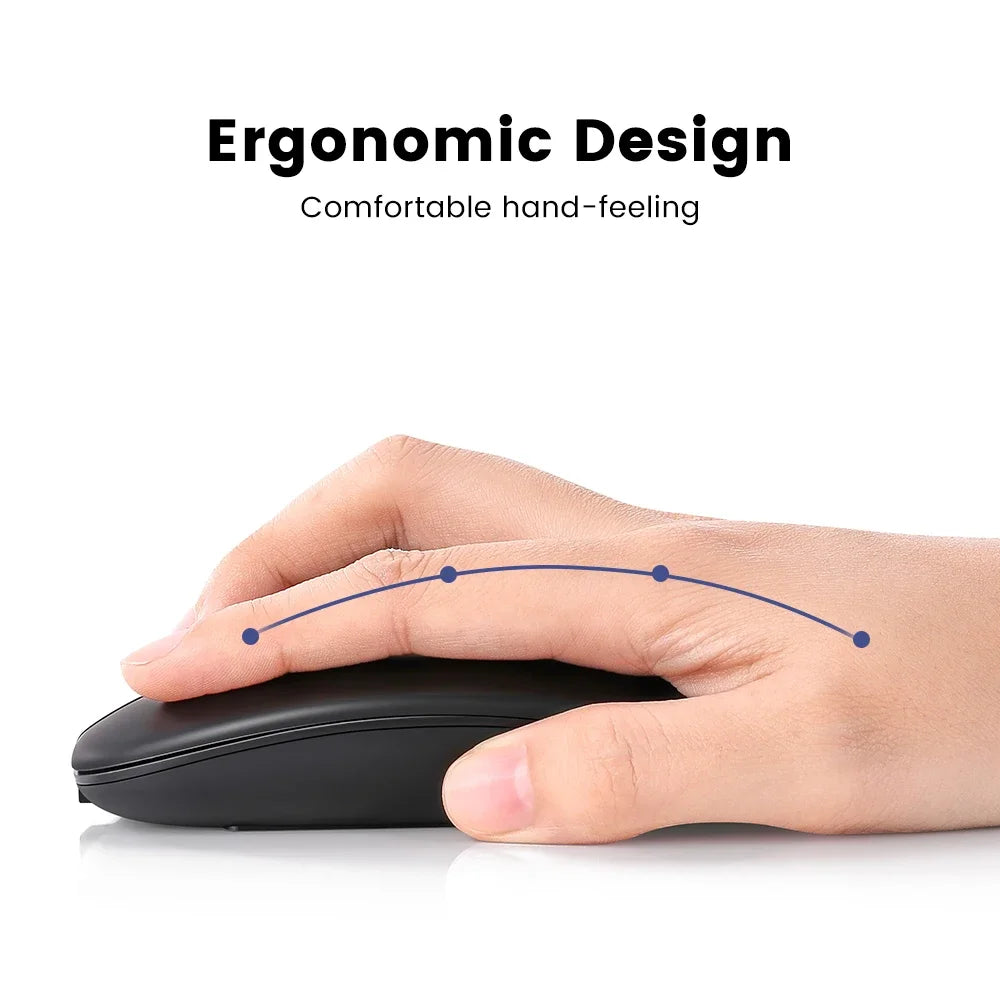 Wireless Mouse Bluetooth-Compatible Gaming Mouse (Dual Mode:BT+2.4Ghz) Ergonomic Rechargeable Mice for PC/Laptop/Macbook  ﻿