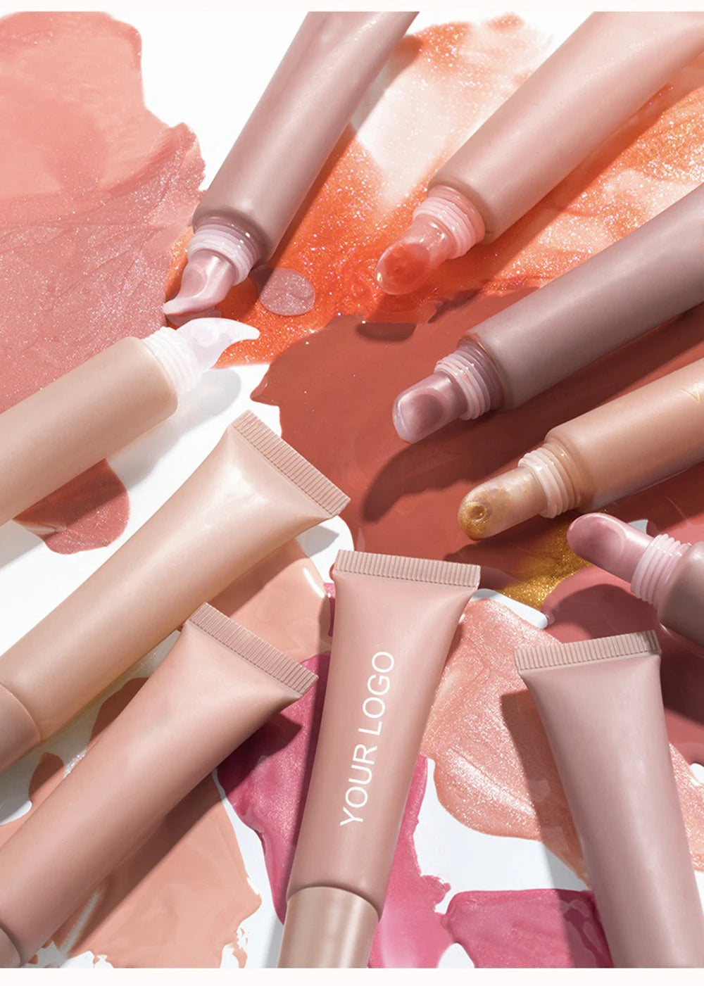 Private Label Lipgloss Custom Logo Hose Tube Shiny Pigment Lip Gloss Durable Glaze Cosmetic Lips Oil Cosmetics lips Makeup