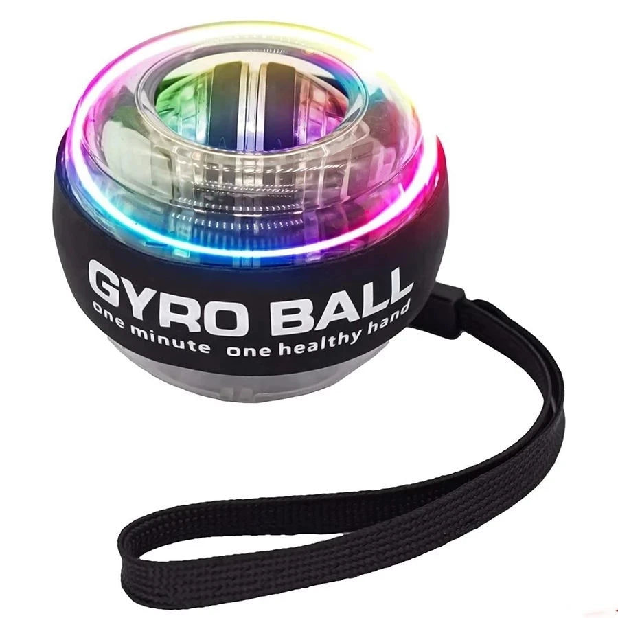 Self-Starting LED Gyro Ball Wrist Power Trainer Grip Strengthener Fitness Gyroscopic Ball for Arm Muscle Exercise Stress Relief