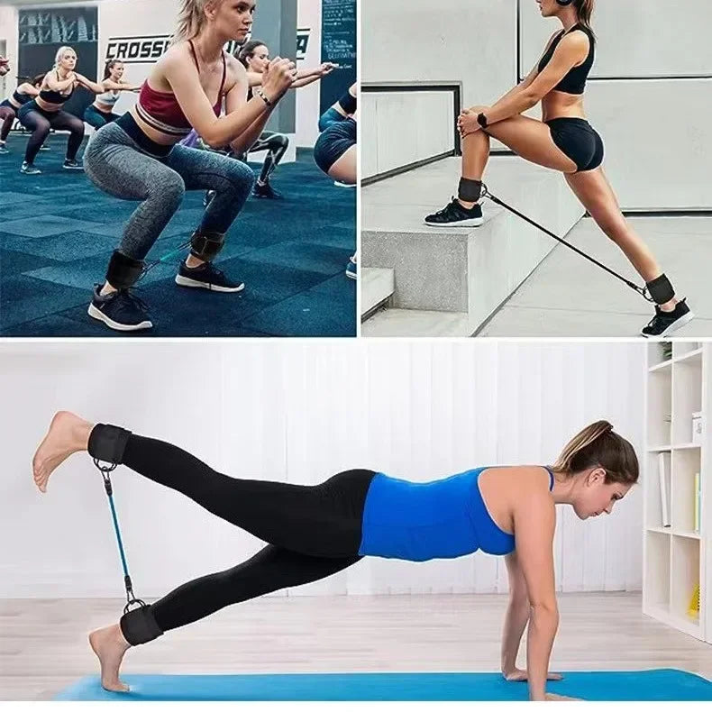 Ankle Straps Resistance Bands Set Fitness Workout Exercise Equipment Ankle Weight Yoga Elastic Fitness Band For Gym Man Woman
