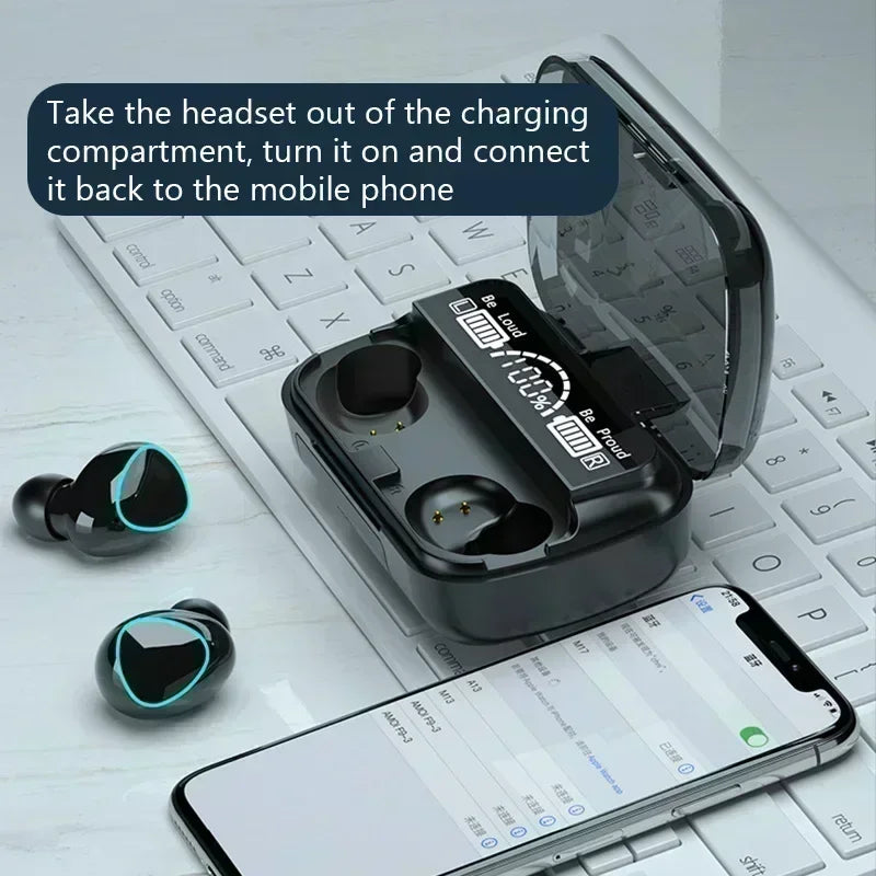 Bluetooth headset TWS hands-free LED Dispay headset Bluetooth HiFi stereo music wireless earplug game headset