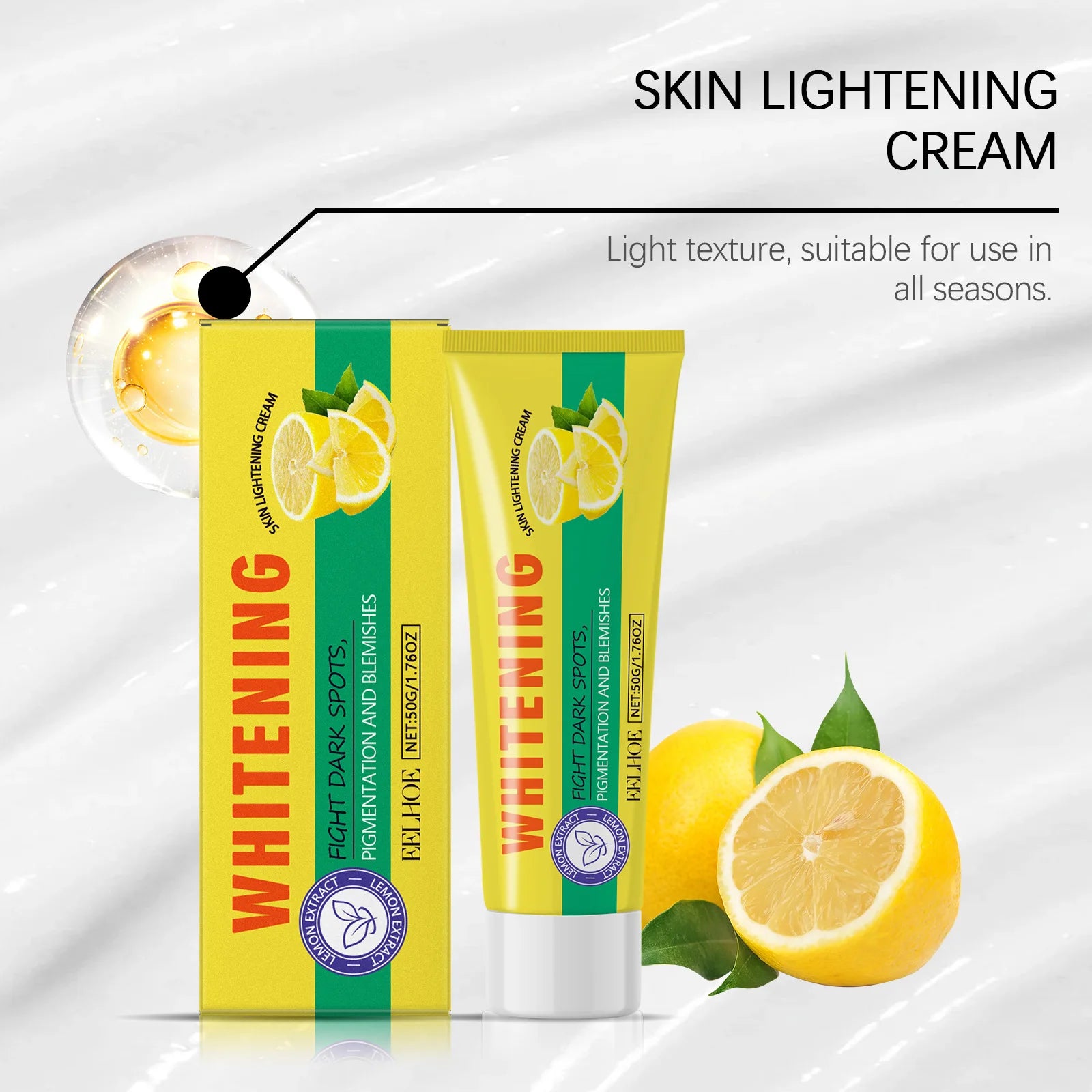Eelhoe Fresh Lemon Skin Moisturizing Lotion Improve Elasticity Reduce Sagging Keep Brighten Hydrating Dry Body Nourishing Cream