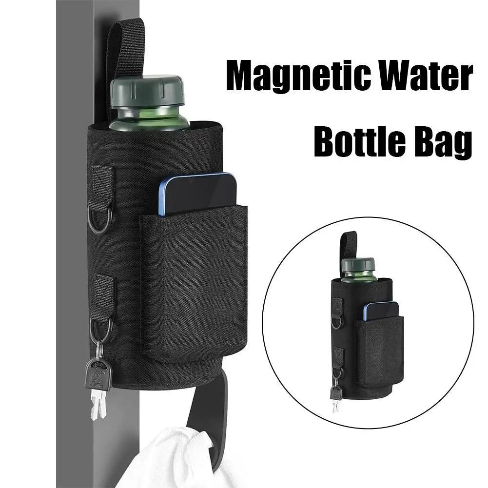 Magnetic Sling Bottle Bag with Shoulder Strap Water Bottle Holder Phone Holder for Men Women Workout Fitness Travel Outdoor