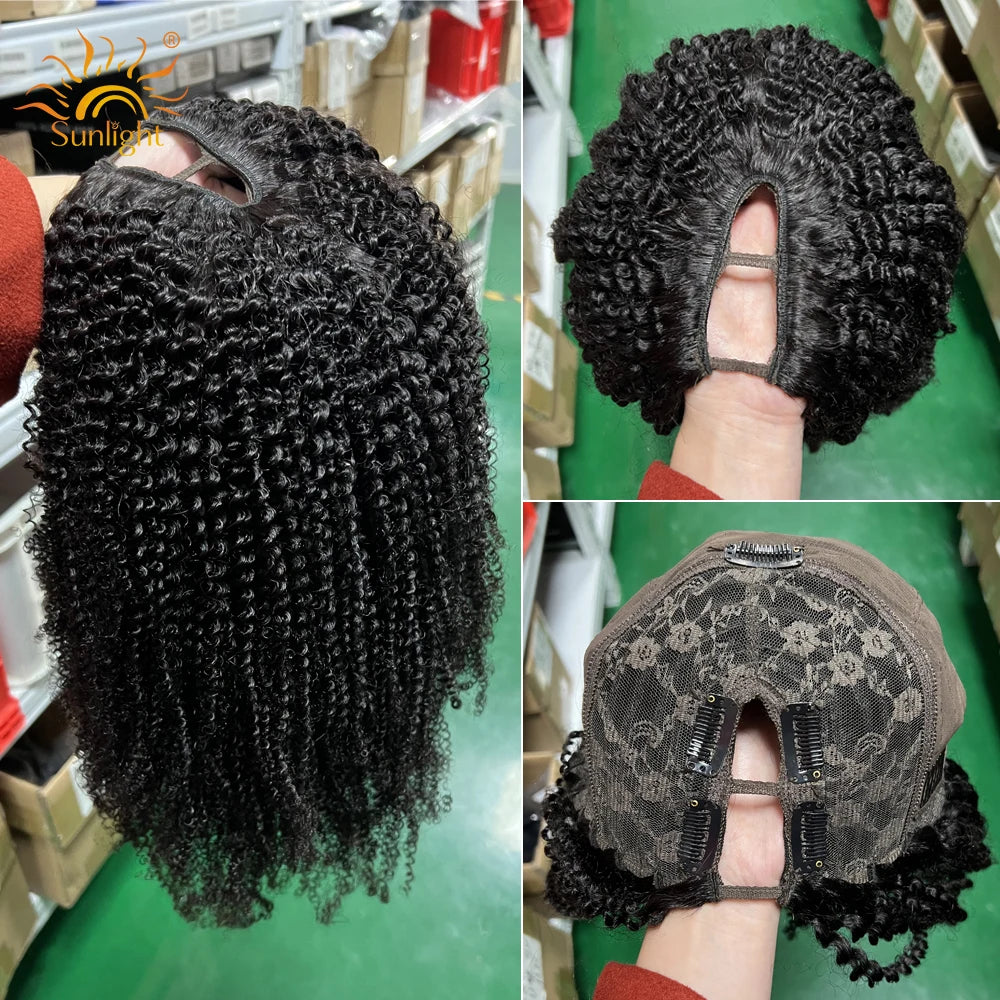 Mongolian Afro Kinky Curly Wig U Part Wig Human Hair For Black Women 180 Density Remy Hair Wig 30 Inch 4B 4C Easy Install