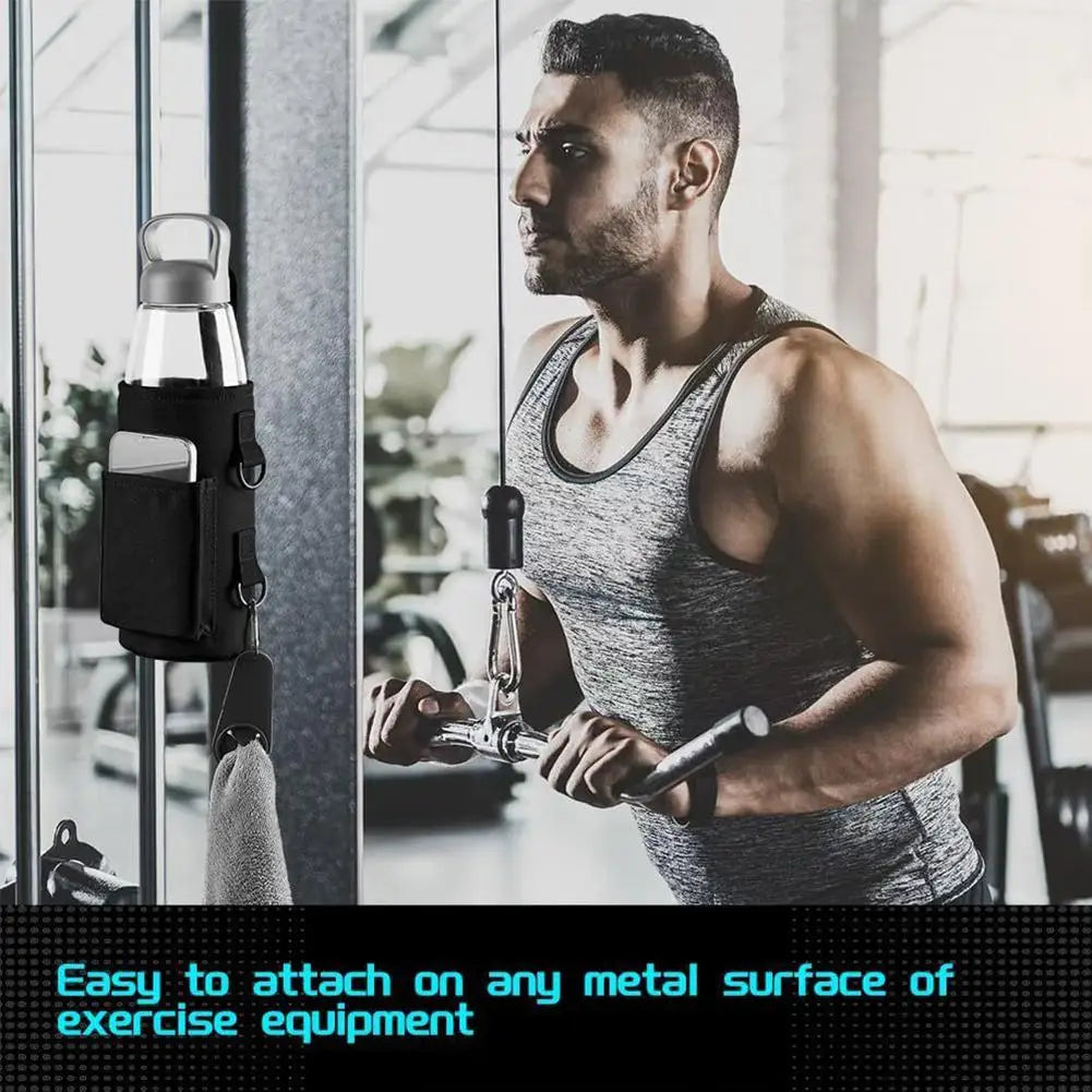 Magnetic Sling Bottle Bag with Shoulder Strap Water Bottle Holder Phone Holder for Men Women Workout Fitness Travel Outdoor