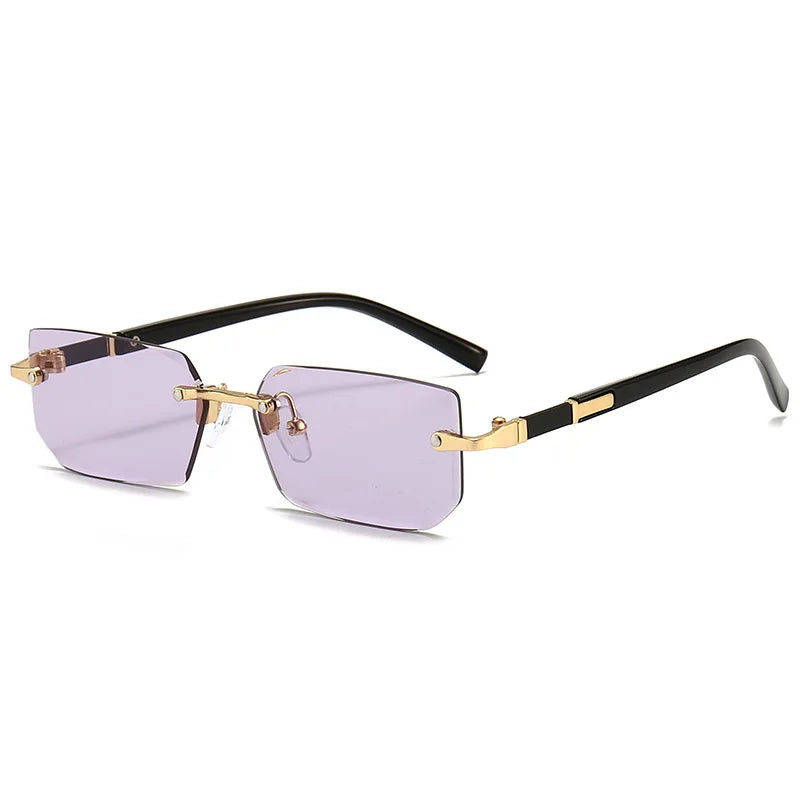 Clearance_Rimless Sunglasses Rectangle Fashion Popular Women Men Shades Small Square Sun Glasses For Female male Summer Travelin