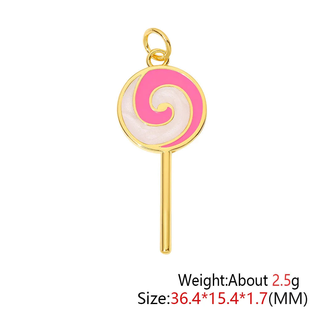 HUAMI Colorful Cute Bear Enamel Necklace Pendant Handmade Prevent Allergy Multicolor Cubic Zirconia Charms Supplies Accessories