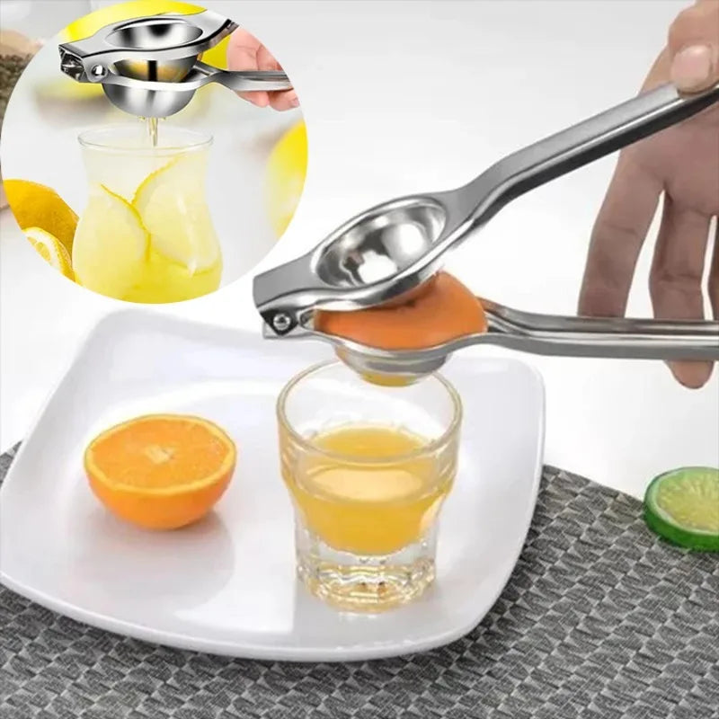 Stainless Steel Manual Citrus Juicer Lemon Squeezer Durable Polished Metal Kitchen Tool Fruit Juice Extractor Ergonomic Handle