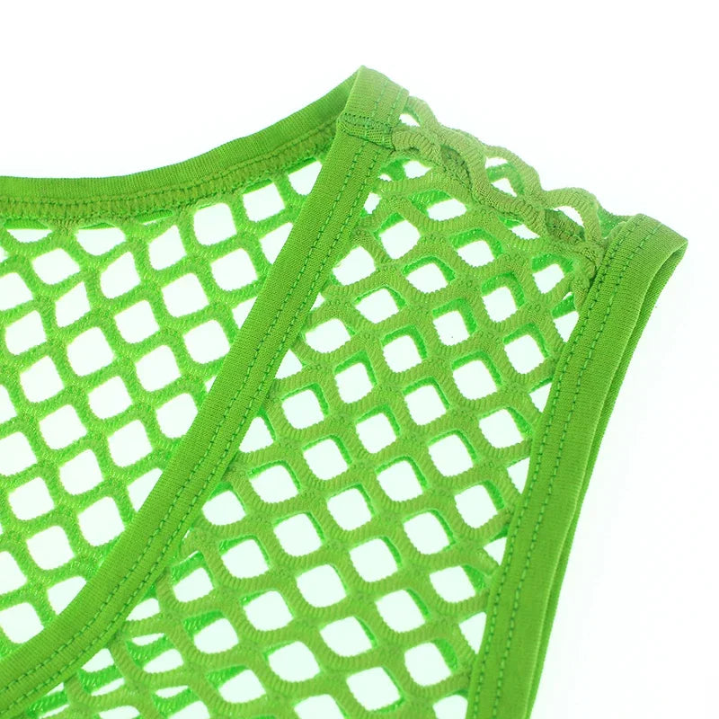 Fashion Tank Tops For Men Hollow Out Undershirt Mesh Breathable Sleeveless Vest