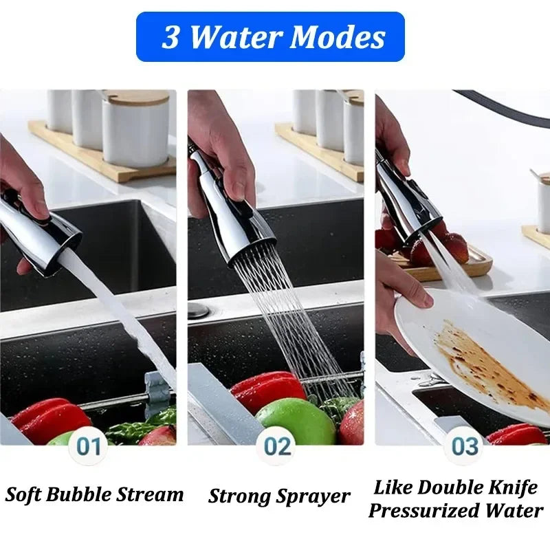 Universal 360° Rotation Kitchen Faucet Extender 3 In1 ABS Durable Water Saving Shower Spray Head Bathroom Basin Tap Replacement