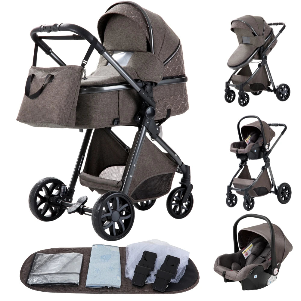 3-in-1 baby stroller travel system lightweight pram for newborns compact foldable Winter baby stroller baby buggy all-terrain