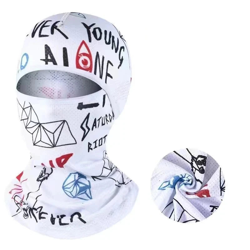 Summer Cool Ice Silk Balaclava - Full Face Cover with UV Protection for Cycling, Motorcycle & Outdoor Sports