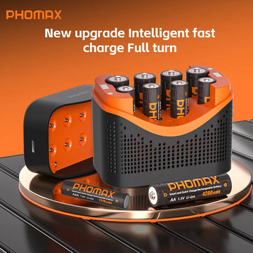 PHOMAX New Fast Charger&Rechargeable Battery,1.5V AA 4200mWh & AAA 1110mWh Lithium Battery  For  Remote Control Mouse SmartDoor