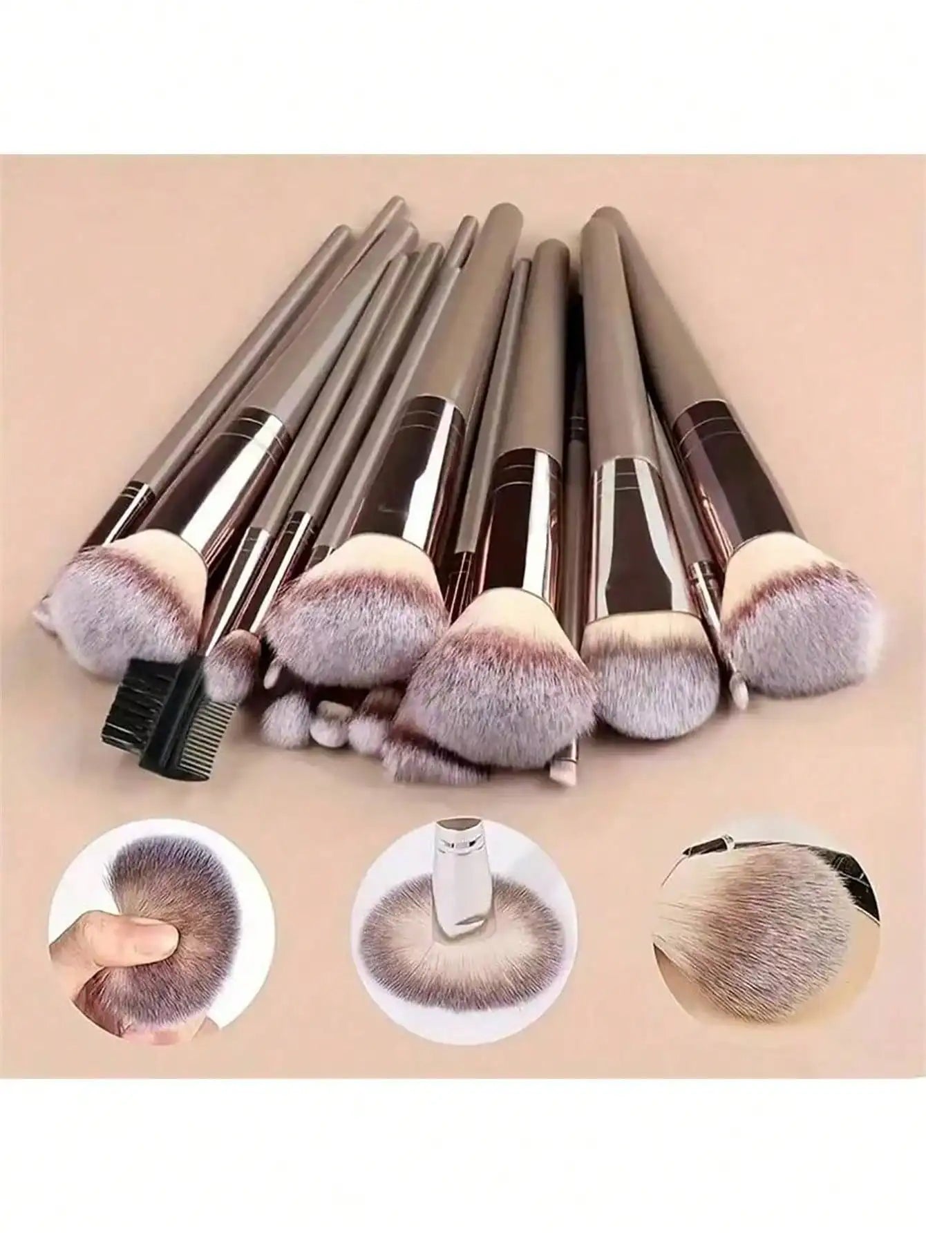 3pcs Makeup Brush Set, Including Angled Eyeliner Brush, Eyebrow Brush, And Ultra-Fine Eyeshadow Brush, Makeup Brush Set, Makeup Brush Kit, Makeup Brush Set, Full Makeup Brushes, Makeup Brush Set, Complete Makeup Tools, Makeup