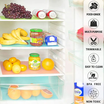 4pcs Refrigerator Liners, MayNest Washable Mats Covers Pads, Home Kitchen Gadgets Accessories Organization for Top Freezer Glass