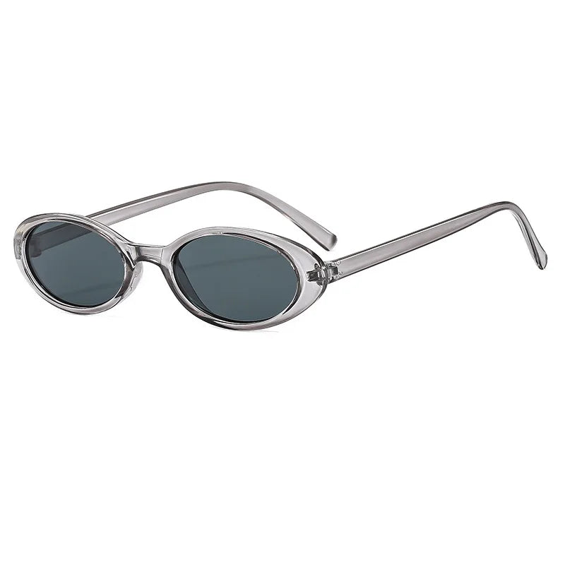 New Small Oval Sunglasses Women Men Trendy Vintage Hip Hop Cat Eye Sun Glasses Female Leopard Black Punk Eyewear UV400 Oculos