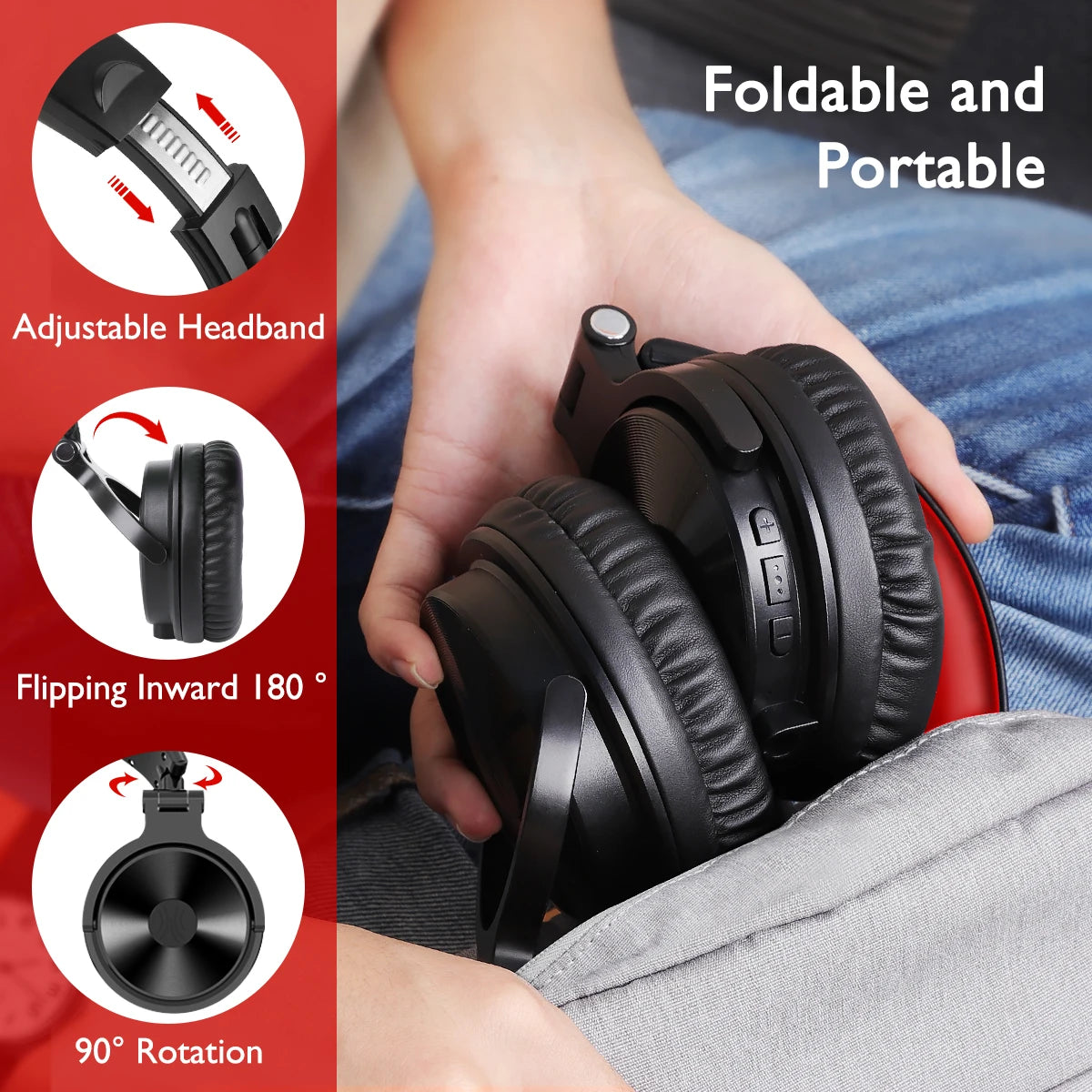 Oneodio 110h Wireless Bluetooth 5.2 Headset + Wired Gaming Headphones 2 in 1 With Microphone For PC PS4 Skype Type C Headphones