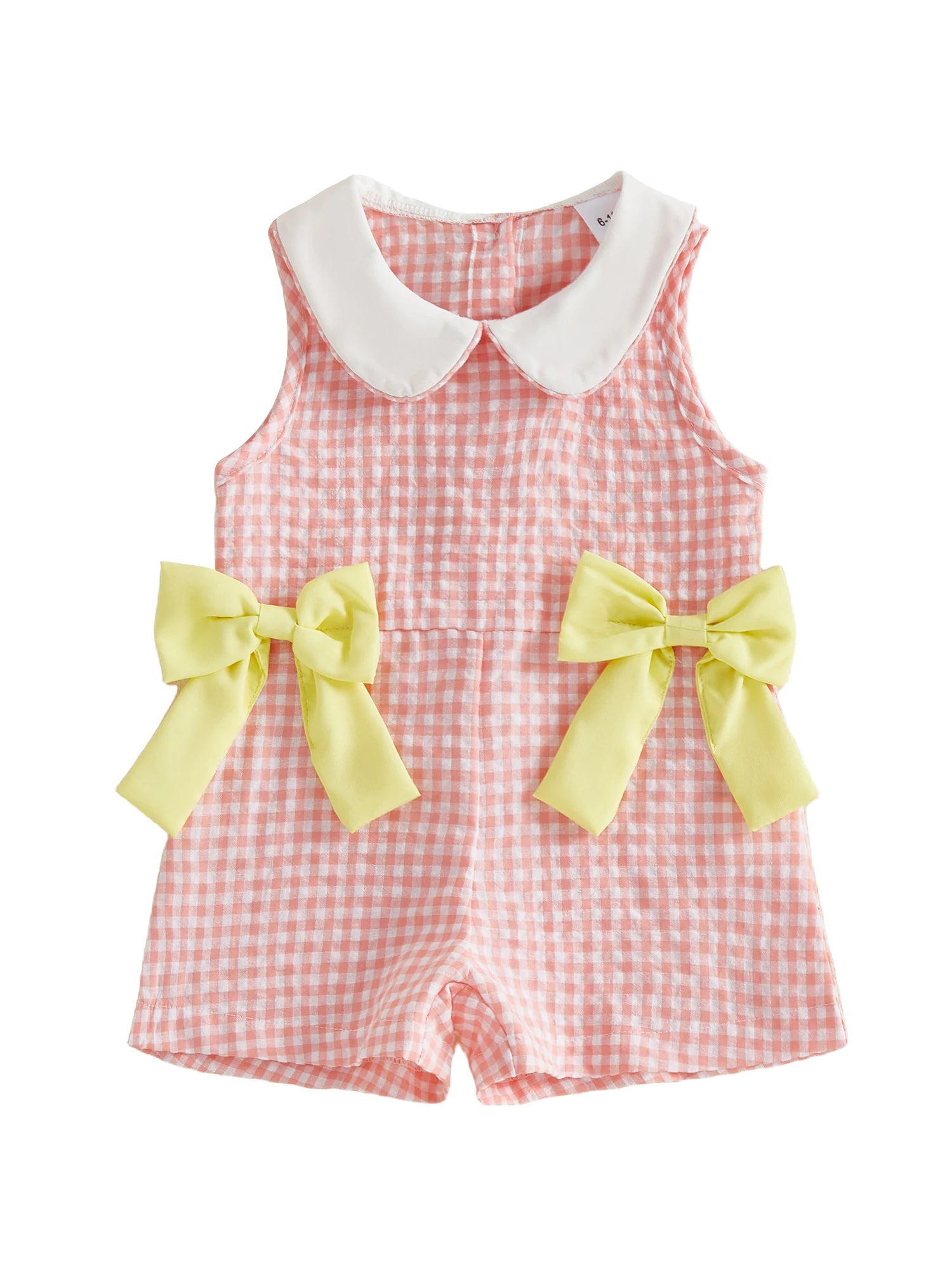 Citgeett Summer Kids Toddler Baby Girls Jumpsuit Shorts Casual Bows Striped Doll Collar Sleeveless Overalls Clothes