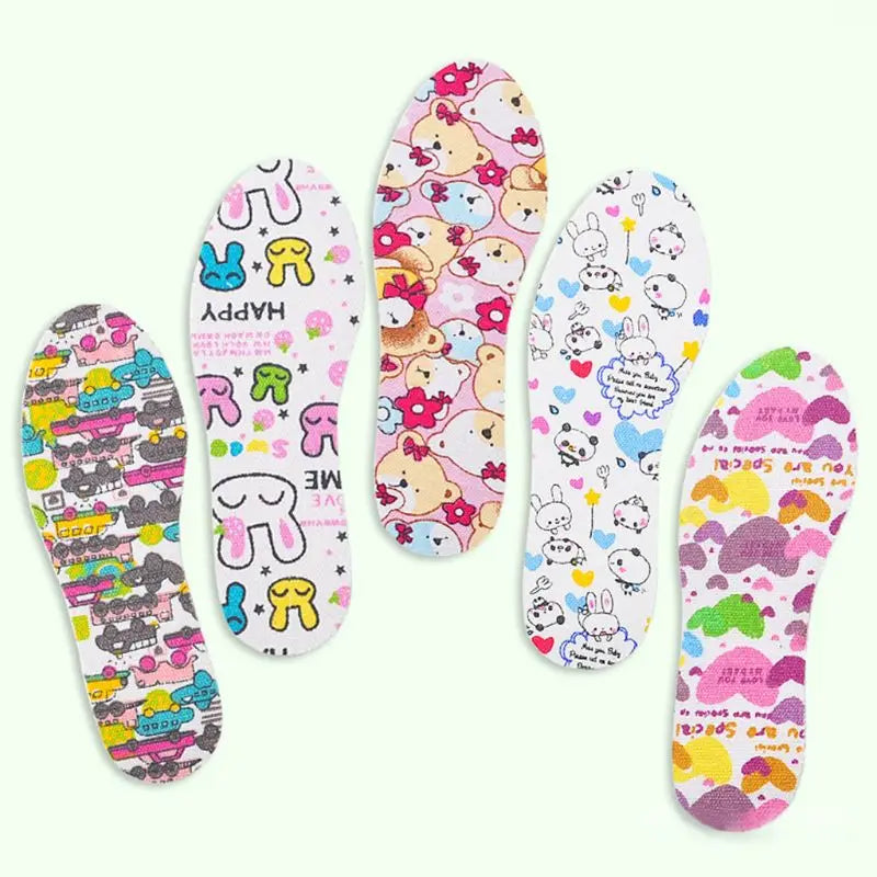 Kids Shoe Pad Cut Size Massage Cushion Latex EVA Ultralight Soft Pads Children Insole Cartoon Protector Breathable For